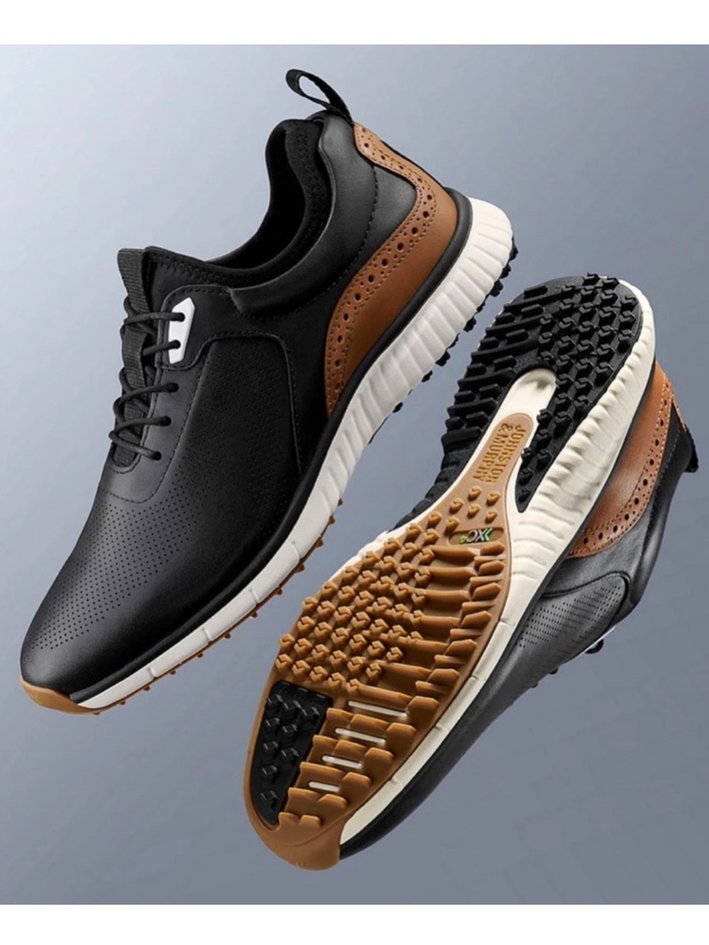Johnston & Murphy XC4 H1 Luxe Hybrid Golf Shoes Black Men’s 12 Waterproof